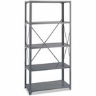 Safco Commercial 5 Shelf Kit - 36" Width x 18" Depth x 75" Height - 5 x Shelf(ves) - 3750 lb Load Capacity - Double-sided - Gray - Powder Coated, Dark Gray - Steel - Assembly Required SAF6266