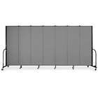 Screenflex Portable Room Dividers - 72" Height x 13.1 ft Length - Black Metal Frame - Polyester - Stone - 1 Each SCXCFSL607DG