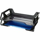 Officemate Achieva Side Loading Letter Trays - 5.38" Height x 15.13" Width x 8.88" Depth - Desktop - Stackable - 30% Recycled - Black - Plastic - 2 / Pack OIC26210