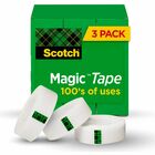 Scotch 3/4"W Magic Tape - 27.78 yd Length x 0.75" Width - 1" Core - Matte - Clear - For Mending, Office, Home, School - 3 / Pack MMM810K3