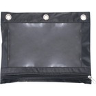 Advantus Binder Pencil Pouch - 10" Height x 7.4" Width - 3 x Holes - Ring Binder - Rectangular - Black, Clear - Vinyl - 1 Each AVT67024