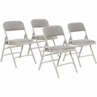 National Public Seating 2300 Series Folding Chair - Foam, Fabric Seat Material - Gray Stone - Polypropylene, Steel - 4 / Carton NPS2302