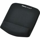Fellowes PlushTouch Microban Mouse Pad Wrist Rest - 1" Height x 7.25" Width x 9.38" Depth - Black - Polyurethane, Foam - Wear Resistant, Tear Resistant, Skid Proof - 1 Each FEL9252001