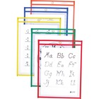 C-Line Reusable Dry Erase Pockets, Assorted Primary Colors, 9 x 12, 10/PK - Red, Orange, Yellow, Green, Blue Frame - Rectangle - Reusable, Heavyweight, Easy to Clean, Eyelet - 10 / Pack CLI40610