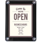 Deflecto Window Display - 8.5" Width x 11" Height - Rectangular Shape - Glass-mountable, Window-mountable - Double Sided - UV Protected, Heat Resistant, Suction Cup - Restaurant, Door, Wall, Glass - Black - 1 Each DEF899102