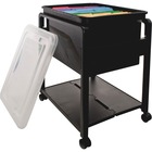 Advantus Folding Mobile Filing Cart - 14.50" Width x 13.50" Depth x 18.50" Height - Clear, Black - 1 Each AVT55758