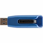 Verbatim 128GB Store 'n' Go V3 Max USB 3.0 Flash Drive - Blue - 128 GB - USB 3.0 - 175 MB/s Read Speed - 80 MB/s Write Speed - Blue, Black - Lifetime Warranty - 1 Each VER49808