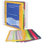 C-Line Write-on Tab Poly Binder Pockets - For Letter 8 1/2" x 11" Sheet - 3 x Holes - Ring Binder - Rectangular - Lime Green, Charcoal Gray, Raspberry Red, Steel Blue, Amber Orange - Poly - 5 / Set CLI06650