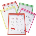 C-Line Reusable Dry Erase Pockets, Assorted, 9 x 12, 10/PK - Neon Red, Neon Orange, Neon Yellow, Neon Green, Neon Pink Frame - Rectangle - Reusable, Heavyweight, Easy to Clean, Eyelet - 10 / Pack CLI40810