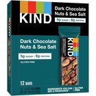KIND Dark Chocolate Nuts & Sea Salt Nut Bars - Gluten-free, Non-GMO, Sulfur dioxide-free, Trans Fat Free, Low Glycemic, Low Sodium - Dark Chocolate Nuts & Sea Salt - 1.20 lb - 12 / Box KND17851