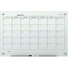 Quartet Infinity Glass Glass Dry-Erase Calendar Board - Monthly - 1 Month - White - Tempered Glass - 18" Height x 24" Width - Magnetic, Durable, Stain Resistant, Ghost Resistant, Scratch Resistant, Dent Resistant, Dry Erase Surface, Notes Area, Reusable - QRTGC2418F