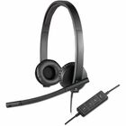 Logitech USB Headset Stereo H570e - Stereo - USB - Wired - 31.50 Hz to 20 kHz - Over-the-head - Binaural - Supra-aural - Noise Cancelling, Electret Microphone - Black LOG981000574