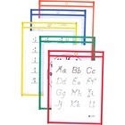 C-Line Reusable Dry Erase Pockets, Assorted Primary Colors, 9 x 12, 5/PK - Red, Orange, Yellow, Green, Blue Frame - Rectangle - Reusable, Heavyweight, Easy to Clean, Eyelet - 10 / Set CLI40630