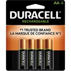 Duracell AA Rechargeable Batteries - For General Purpose, Gaming Controller, Flashlight, Monitoring Device - Battery Rechargeable - AA - 4 / Pack DURNLAA4BCD