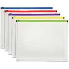 Pendaflex Color Zipper Poly Envelopes - Document - Zippered - Assorted - Poly - 5 / Pack PFX85292