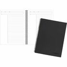 Mead Action Planner Business Notebook - Twin Wirebound - 9.50" Height x 7.5" Width x 0.6" Length - Black Cover - Pocket, Pen Loop, Perforated, Dual-sided Pocket, Bungee - Recycled - 1 Each MEA06122