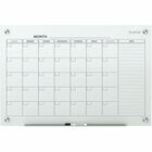 Quartet Infinity Magnetic Glass Dry-Erase Calendar Board - Monthly - 1 Month - White - Tempered Glass - 36" Height x 48" Width - Magnetic, Durable, Stain Resistant, Ghost Resistant, Scratch Resistant, Dent Resistant, Dry Erase Surface, Notes Area - 1 Each QRTGC4836F