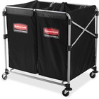 Rubbermaid Commercial Collapsible X-Cart - 220 lb Load Capacity - 35.70" Length x 24.10" Width x 34.60" Height - Stainless Steel Frame - Black - 1 Each RCP1881781