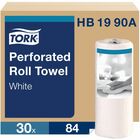 TORK Perforated Towel Rolls - 2 Ply - 11" Width x 63 ft Length - 84 Sheets/Roll - 4.40" Roll Diameter - Fiber - 30 / Carton TRKHB1990A