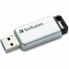 Verbatim Store 'n' Go Secure Pro USB 3.0 Drive - 64 GB - USB 3.0 - Silver - 256-bit AES - Lifetime Warranty - 1 Each - TAA Compliant VER98666