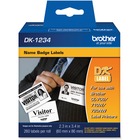 Brother Adhesive Name Badge Labels - 2 23/64" Width x 3 25/64" Length - Rectangle - Direct Thermal - White - Paper - 260 / Roll BRTDK1234