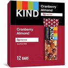 KIND Cranberry Almond Nut Bars - Cholesterol-free, Non-GMO, Individually Wrapped, Gluten-free, Trans Fat Free, Low Glycemic, Low Sodium - Cranberry Almond - 1.40 oz - 12 / Box KND17211