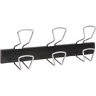 Alba Wall Coat Peg - 6 Hooks - 132.28 lb (60 kg) Capacity - 6.5" Height x 18.1" Length - for Coat, Clothes - Plastic - Black, Gray - Powder Coated - 1 Each ABAPMPRO3M