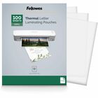 Fellowes Letter-Size Thermal Laminating Pouches - Sheet Size Supported: Letter 8.50" Width x 11" Length - Laminating Pouch/Sheet Size: 9" Width x 5 mil Thickness - Glossy - for Document - Durable, Photo-safe, Erasable, Water Proof - Clear - 100 / Pack FEL5743501