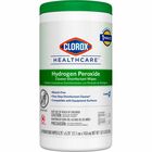 Clorox Healthcare Hydrogen Peroxide Cleaner Disinfectant Wipes - 5.75" Length x 6.75" Width - Recommended For: Soap Scum Remover - Pre-moistened, Disinfectant, Deodorize, Anti-bacterial - White - 155/Tub - 1 Each CLO30825