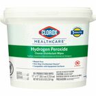 Clorox Healthcare Hydrogen Peroxide Cleaner Disinfectant Wipes - 11" Length x 12" Width - Recommended For: Soap Scum Remover - Pre-moistened, Disinfectant, Deodorize, Anti-bacterial - White - 185/Tub - 1 Each CLO30826
