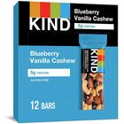 KIND Blueberry Vanilla Cashew Nut Bars - Trans Fat Free, High-fiber, Low Sodium, Dairy-free, Gluten-free, Peanut-free - Blueberry Vanilla Cashew - 1.41 oz - 12 / Box KND18039