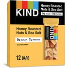 KIND Honey Roasted Nuts & Sea Salt Bars - Trans Fat Free, High-fiber, Low Sodium, Dairy-free, Gluten-free - Honey Roasted Nuts & Sea Salt - 1.41 oz - 12 / Box KND19990