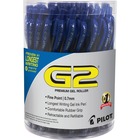 G2 Retractable Gel Ink Pens with Blue Ink - 0.7 mm Fine, Medium Pen Point - Refillable - Retractable - Blue Ink - Gray, Silver Barrel - 36 / Pack PIL84066