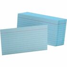 Oxford Colored Ruled Index Cards - Front Ruling Surface - Ruled Front Ruling - 90 lb Basis Weight - 3" x 5" Sheet Size - Blue Paper - 100 / Pack OXF7321BLU