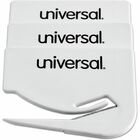Universal Manual Letter Opener - Concealed Steel Blade - Plastic Handle - Handheld - White - 3 / Pack UNV31803