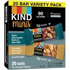 KIND Minis Nuts & Sea Salt Nut Bars Variety - Cholesterol-free, Gluten-free, Low Glycemic, Trans Fat Free, Low Sugar, Low Sodium - Dark Chocolate Nuts and Sea Salt, Caramel Almond and Sea Salt - 1.03 lb - 20 / Pack KND27964