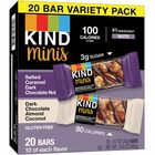 KIND Minis Dark Chocolate Nut Bars Variety - Trans Fat Free, Gluten-free, Low Glycemic, Low Sodium - Salted Caramel Dark Chocolate Nut, Dark Chocolate Almond Coconut - 0.70 oz - 20 / Pack KND27970