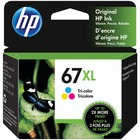HP 67XL Original High Yield Inkjet Ink Cartridge - Tri-color - 1 Each - 200 Pages HEW3YM58AN
