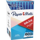Paper Mate InkJoy Ballpoint Pen - 1 mm Medium, Ultra Smooth Pen Point - Blue Ink - Oil Based - Clear Plastic Barrel - 60 / Box PAP2014534