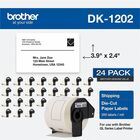 Brother DK Address Label - 2 2/5" Width x 3 29/32" Length - Rectangle - Thermal - Paper - 300 / Roll - 1 Each BRTDK120224PK