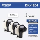 Brother DK Multipurpose Label - 21/32" Width x 2 1/10" Length - Rectangle - Thermal - Paper - 400 / Roll - 3 / Roll BRTDK12043PK