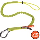 Ergodyne 3100-BULK Single Carabiner Tool Lanyard - 10lbs - Adjustable - 10 lb Load Capacity - Standard - Carabiner Attachment - 4" Height x 11.3" Width x 45" Length - Lime - Aluminum, Nylon Webbing - 10 / Carton EGO19203