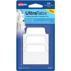 Avery Margin Ultra Tabs 74789 2.5 x 1 White 24 Repositionable Page Tabs 2-Side Writable 