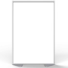 Ghent Partition - 48" Width x 72" Height - Aluminum Frame - Porcelain, Vinyl - White - 1 Each GHEMP724820