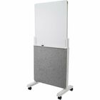 Quartet Agile Glass Dry-Erase Easel - White Tempered Glass Surface - Gray Frame - Assembly Required - 1 Each QRTQ293066W