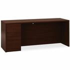 HON 10500 H105904L Pedestal Credenza - 29.5" Height x 72" Width x 24" Depth - Total Drawer(s): 2Left Side - Flat Edge - Finish: Mahogany - 1 Each HON105904LNN