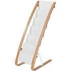 Alba Floor Display Unit - 6 Compartment(s) - 36.60" Height x 13.40" Width x 19.70" Depth - Floor - Non-slip - Natural - ABS Plastic, Wood, Steel - 1 Each ABADDEXPO6WBC