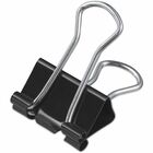 Universal Binder Clip - Small - 0.7" Width - 0.38" Size Capacity - for Paper, Binder, School, Home - Sturdy, Foldable Handle, Removable Handle - Black, Silver - Steel Wire - 12 / Box UNV10200
