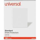 Universal Punched Ring Binder Sleeves - 2 x Sheet Capacity - For Letter 8 1/2" x 11" Sheet - 3 x Holes - Ring Binder - Top Loading - Clear - Polypropylene - 100/Box - 1 Box UNV21125