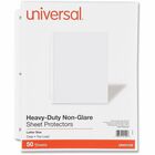 Universal Sheet Protector - 2 x Sheet Capacity - For Letter Sheet - 3 x Holes - Ring Binder - Clear - Polypropylene - 50 / Pack UNV21129